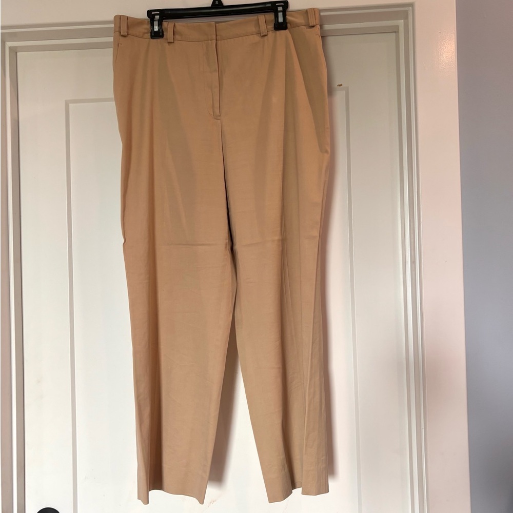 Real Clothes Saks 5th Avenue Womens Beige Dressy Trouser Pants Size 14